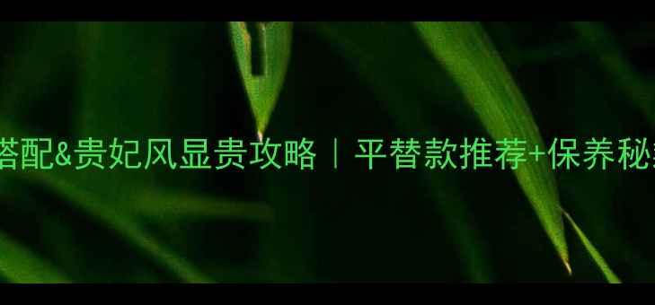 翡翠手镯正装搭配贵妃风显贵攻略平替款推荐保养秘籍附穿搭公式