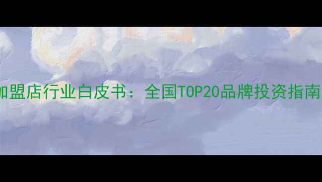 中国珠宝加盟店行业白皮书全国TOP20品牌投资指南与经营全