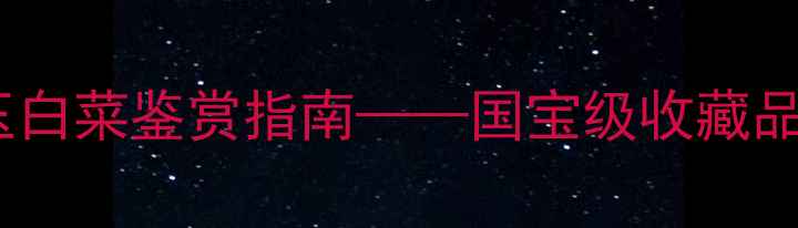 主台北故宫镇馆之宝翡翠玉白菜鉴赏指南国宝级收藏品的文化价值与投资潜力探析