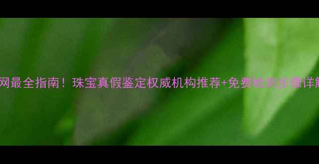 图片 全网最全指南！珠宝真假鉴定权威机构推荐+免费检测步骤详解1