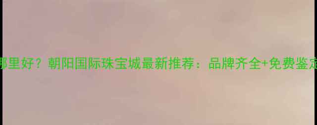 南宁买珠宝哪里好朝阳国际珠宝城最新推荐品牌齐全免费鉴定定制服务