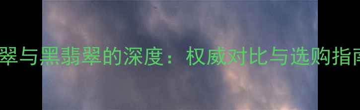 墨翠与黑翡翠的深度权威对比与选购指南