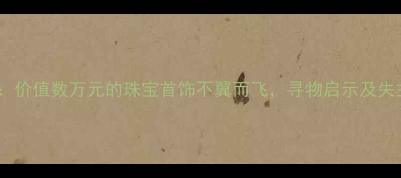 天津站失物招领价值数万元的珠宝首饰不翼而飞寻物启示及失主联系方式曝光