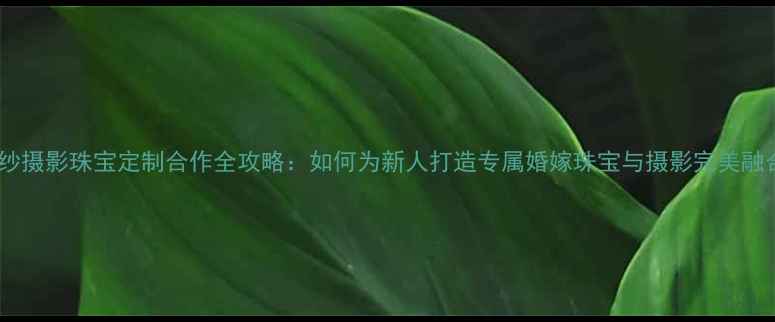 图片 婚纱摄影珠宝定制合作全攻略：如何为新人打造专属婚嫁珠宝与摄影完美融合2