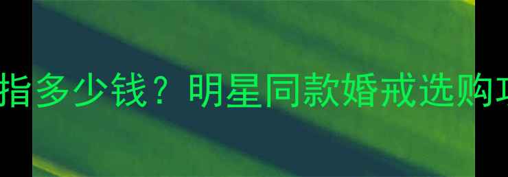 图片 张杰谢娜婚礼戒指多少钱？明星同款婚戒选购攻略与品牌推荐2