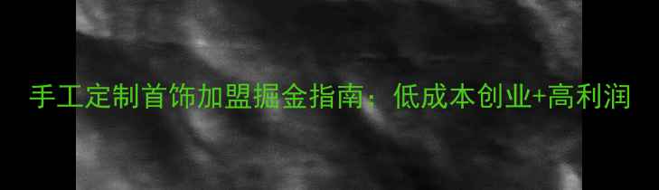 图片 手工定制首饰加盟掘金指南：低成本创业+高利润