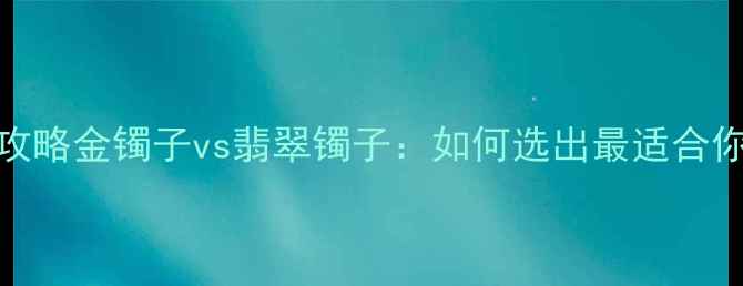 收藏级对比攻略金镯子vs翡翠镯子如何选出最适合你的传家宝