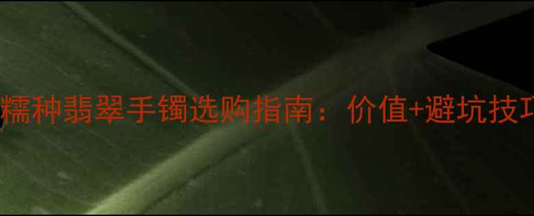 收藏级白地糯种翡翠手镯选购指南价值避坑技巧搭配灵感