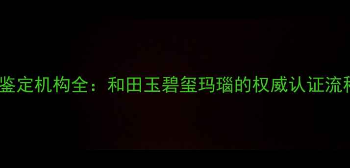 新疆权威珠宝鉴定机构全和田玉碧玺玛瑙的权威认证流程与消费指南