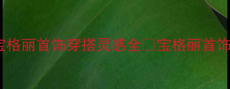 明星同款5大必入款宝格丽首饰穿搭灵感全宝格丽首饰明星同款穿搭轻奢珠宝