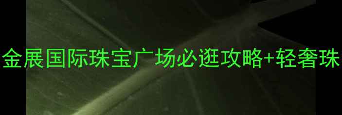 图片 深圳珠宝打卡新地标｜水贝金展国际珠宝广场必逛攻略+轻奢珠宝买手指南（附隐藏福利）