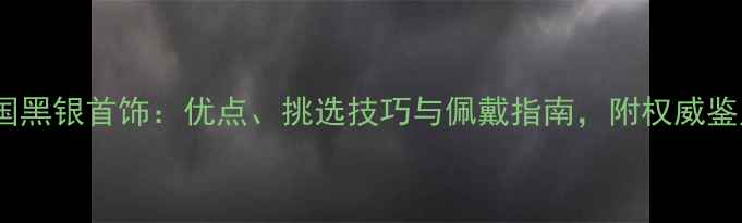 图片 深度泰国黑银首饰：优点、挑选技巧与佩戴指南，附权威鉴定方法2