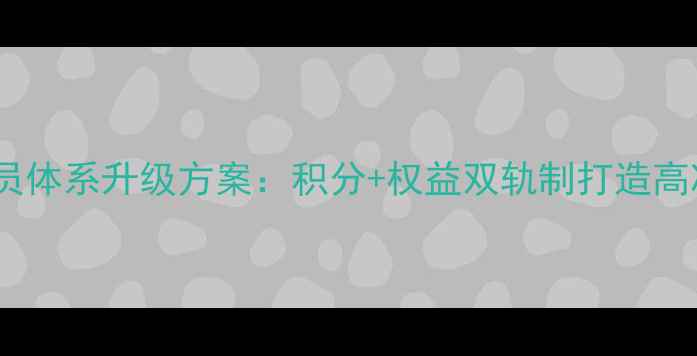 图片 珠宝店VIP会员体系升级方案：积分+权益双轨制打造高净值客户生态