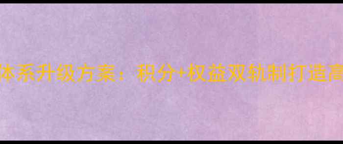 珠宝店VIP会员体系升级方案积分权益双轨制打造高净值客户生态