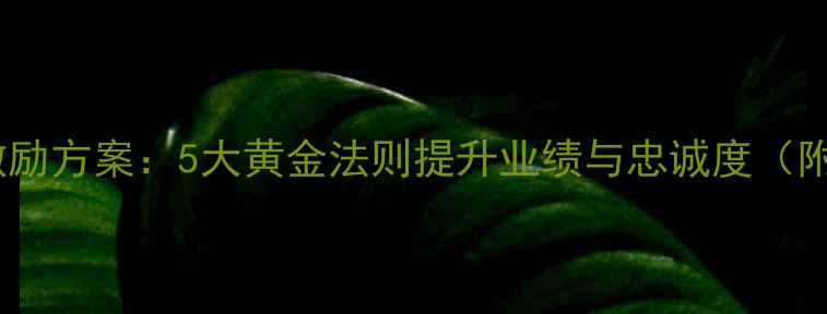 图片 珠宝店员工激励方案：5大黄金法则提升业绩与忠诚度（附实操案例）1