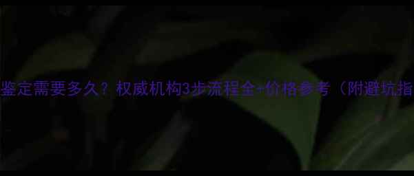 图片 珠宝鉴定需要多久？权威机构3步流程全+价格参考（附避坑指南）