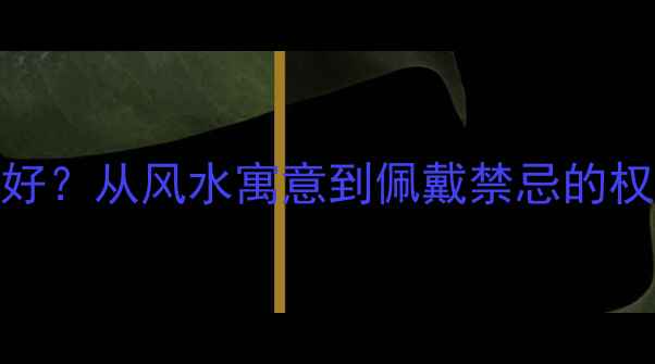 男人戴玉戒指好不好从风水寓意到佩戴禁忌的权威附选购指南