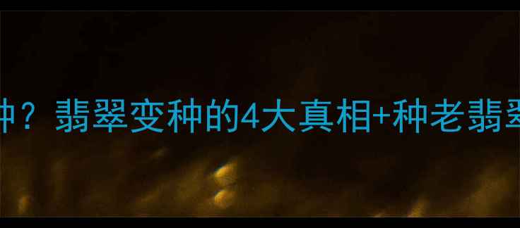 图片 种老翡翠会变种？翡翠变种的4大真相+种老翡翠保养全攻略！