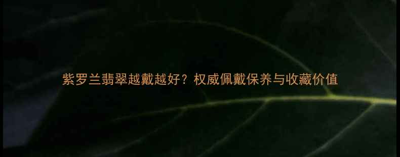 紫罗兰翡翠越戴越好权威佩戴保养与收藏价值