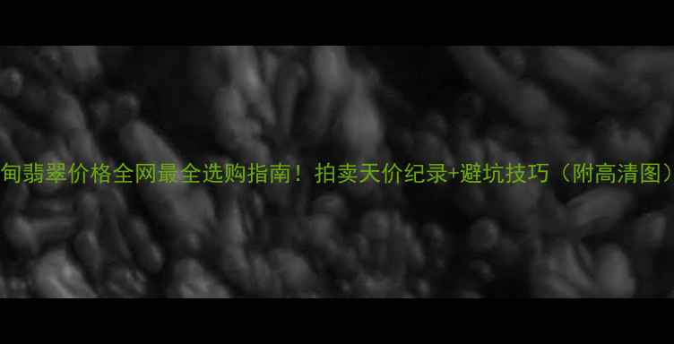 缅甸翡翠价格全网最全选购指南拍卖天价纪录避坑技巧附高清图