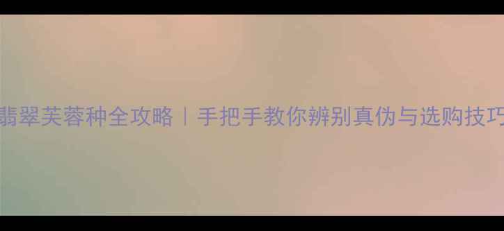 图片 翡翠芙蓉种全攻略｜手把手教你辨别真伪与选购技巧