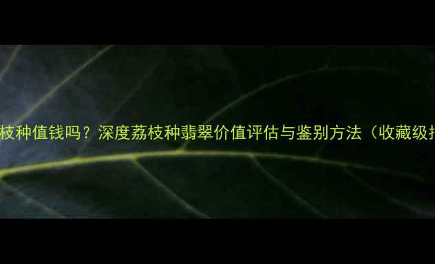 图片 翡翠荔枝种值钱吗？深度荔枝种翡翠价值评估与鉴别方法（收藏级指南）1