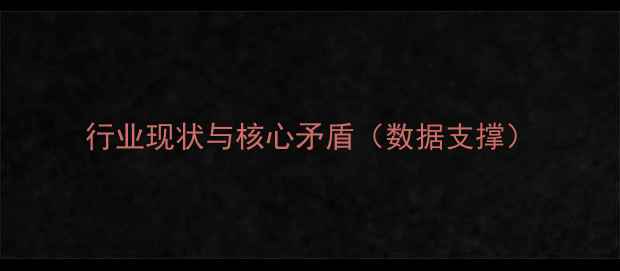 行业现状与核心矛盾数据支撑