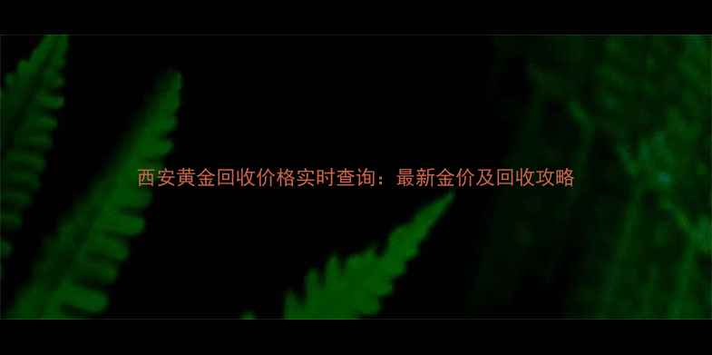 西安黄金回收价格实时查询最新金价及回收攻略