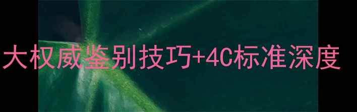 钻石戒指全攻略5大权威鉴别技巧4C标准深度附检测工具清单