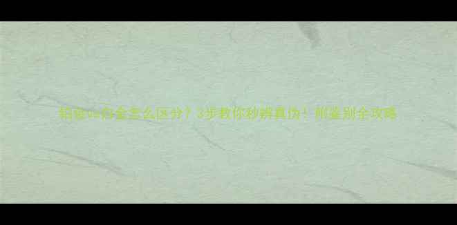 图片 铂金vs白金怎么区分？3步教你秒辨真伪！附鉴别全攻略