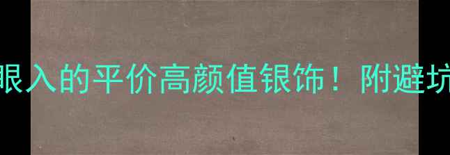 图片 银饰品牌推荐闭眼入的平价高颜值银饰！附避坑指南+保养秘籍2