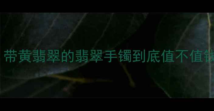 黄翡翠手镯收藏价值带黄翡翠的翡翠手镯到底值不值钱附选购保养全攻略