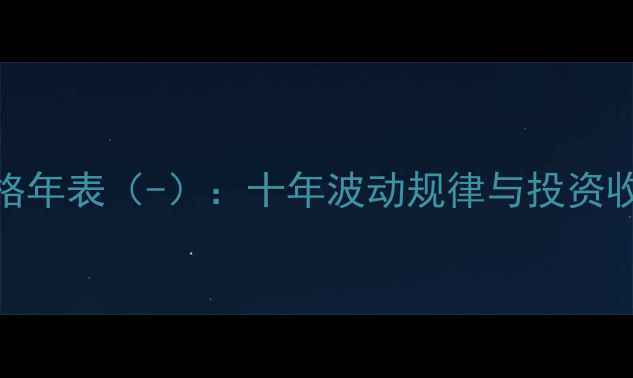 黄金价格年表-十年波动规律与投资收藏指南