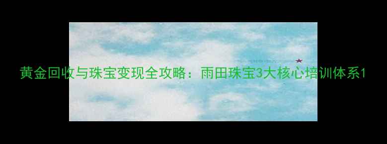 黄金回收与珠宝变现全攻略雨田珠宝3大核心培训体系