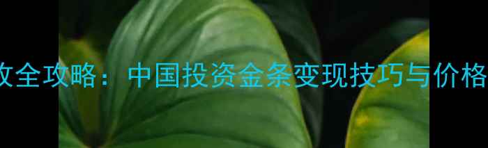 图片 黄金回收全攻略：中国投资金条变现技巧与价格参考💎1