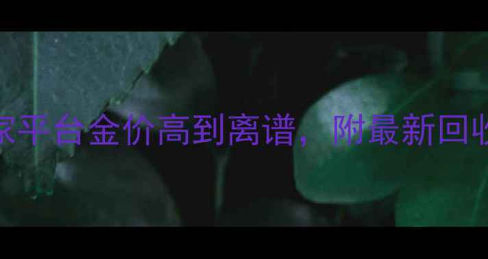 黄金回收避坑指南这5家平台金价高到离谱附最新回收价表附避坑攻略