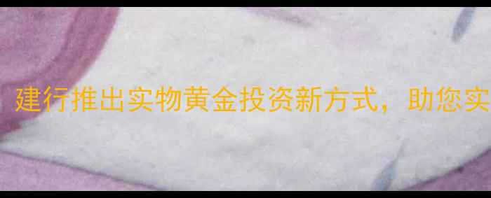 黄金延期交易珠宝投资建行推出实物黄金投资新方式助您实现财富与美学的双重增值