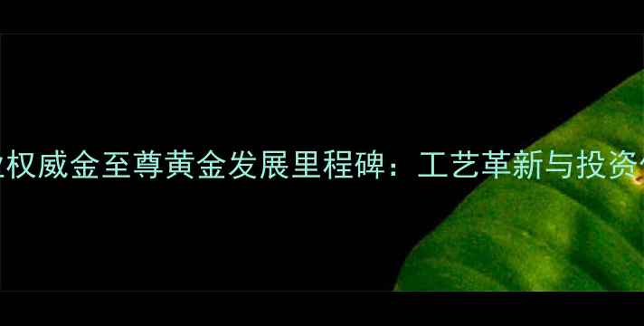 图片 黄金珠宝行业权威金至尊黄金发展里程碑：工艺革新与投资价值深度研究