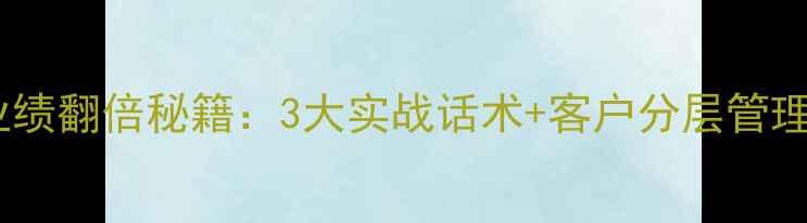黄金珠宝销售技巧门店业绩翻倍秘籍3大实战话术客户分层管理指南附赠销售SOP模板