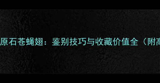 图片 黑钨砂翡翠原石苍蝇翅：鉴别技巧与收藏价值全（附高清图解）1