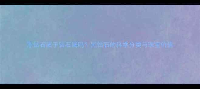 黑钻石属于钻石属吗黑钻石的科学分类与珠宝价值