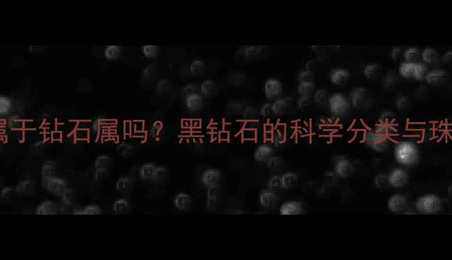 图片 黑钻石属于钻石属吗？黑钻石的科学分类与珠宝价值1