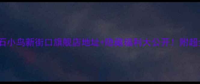 图片 🌟南京探店钻石小鸟新街口旗舰店地址+隐藏福利大公开！附超全服务指南🌟2