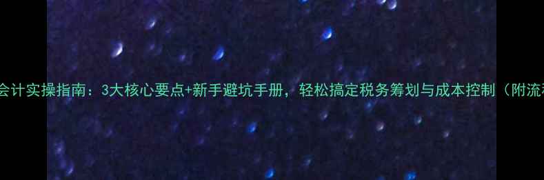 图片 💎珠宝会计实操指南：3大核心要点+新手避坑手册，轻松搞定税务筹划与成本控制（附流程图）1