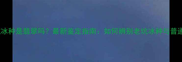 老坑冰种是翡翠吗最新鉴定指南如何辨别老坑冰种与普通翡翠