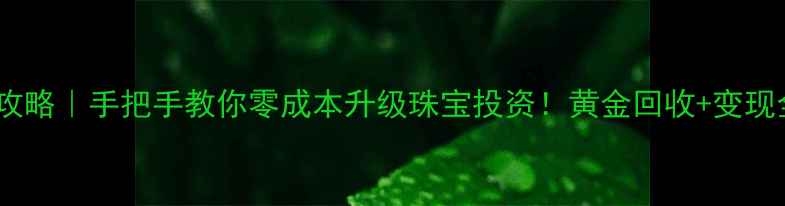 铂金兑换黄金攻略手把手教你零成本升级珠宝投资黄金回收变现全流程大公开